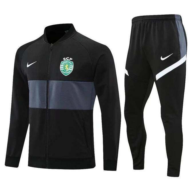 2021/22 Sporting Lisbon Black Training Kits Jacket with Pants